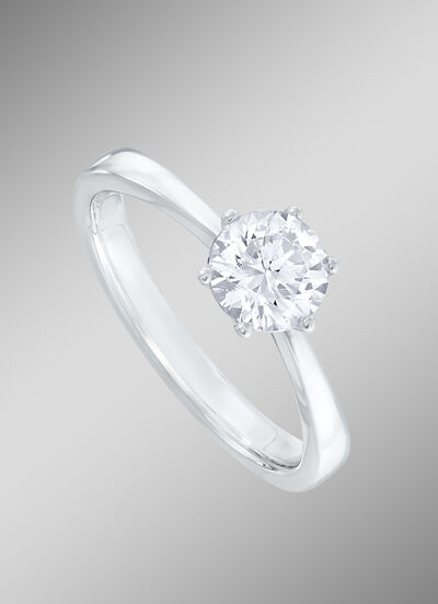 Fantastische solitair-damesring met briljant 