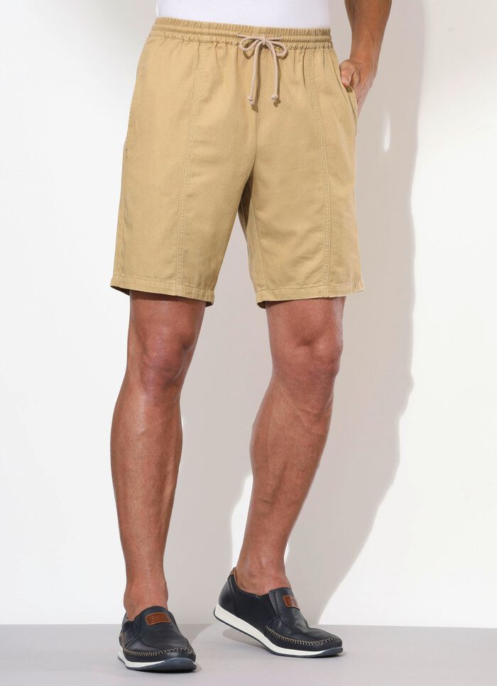 Comfortabele pull-on short in 4 kleuren BEIGE
