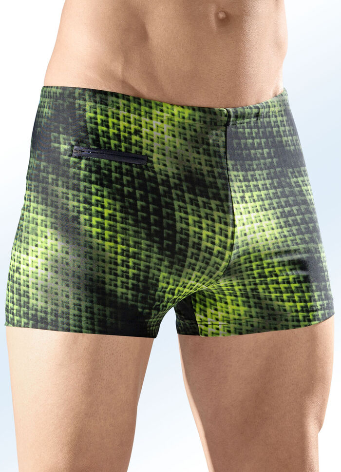 Schwab hoge halflange zwembroek, met zakje met ritssluiting 