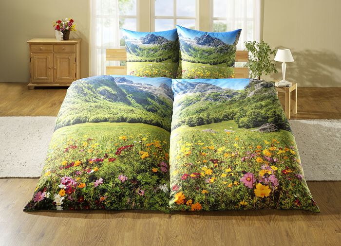 Partner-beddengoed, 4-delig, met landschapspanorama van Mesana 