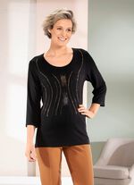 Shirt met contrasterende gekleurde decoratieve platen 