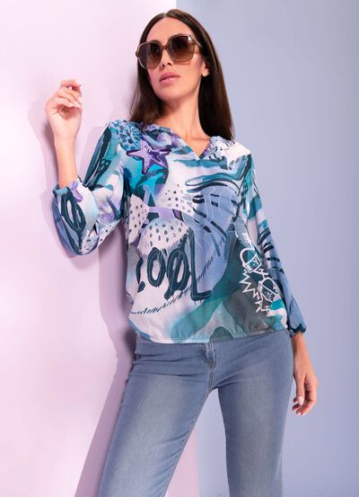 Blouse met opvallend dessin 