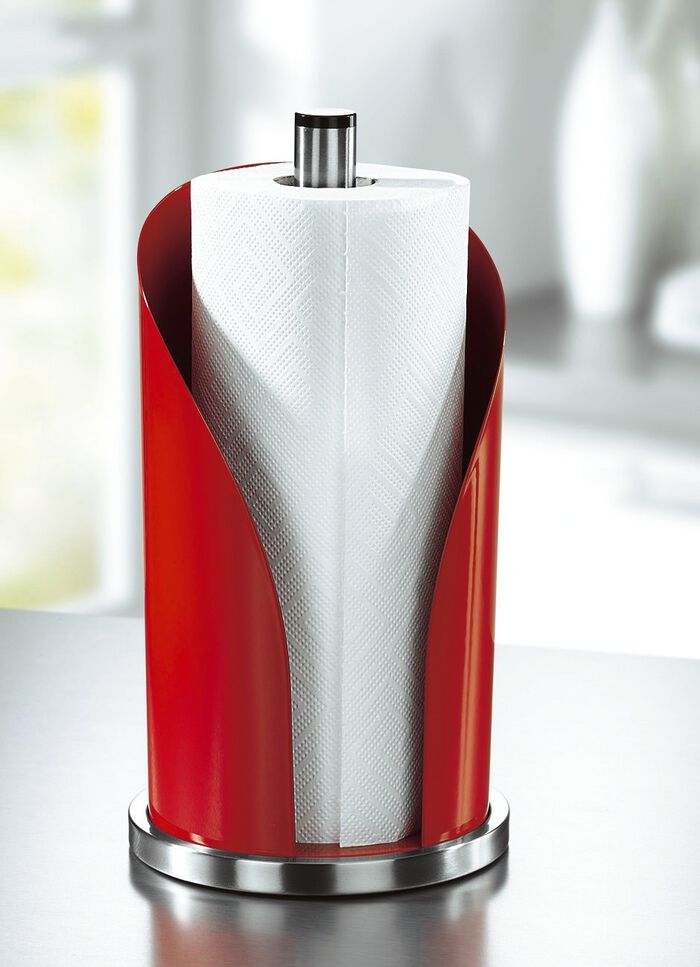 Wesco rolhouder van roestvrij staal en gepoedercoate staalplaat ROOD