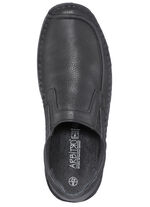 Slippers van generfd nappaleer ZWART