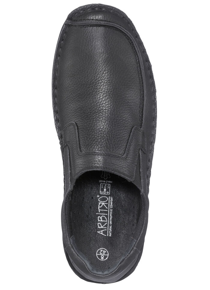 Slippers van generfd nappaleer ZWART