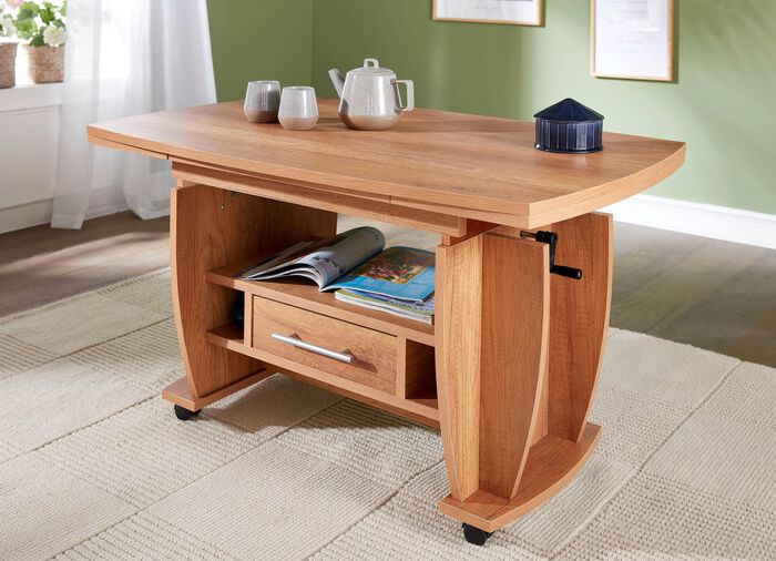 Moderne salontafel op wielen WILD EIKEN