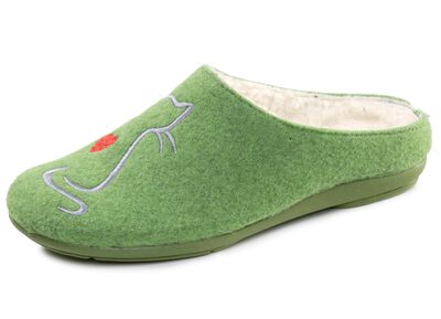 Warme damespantoffels, met wol 