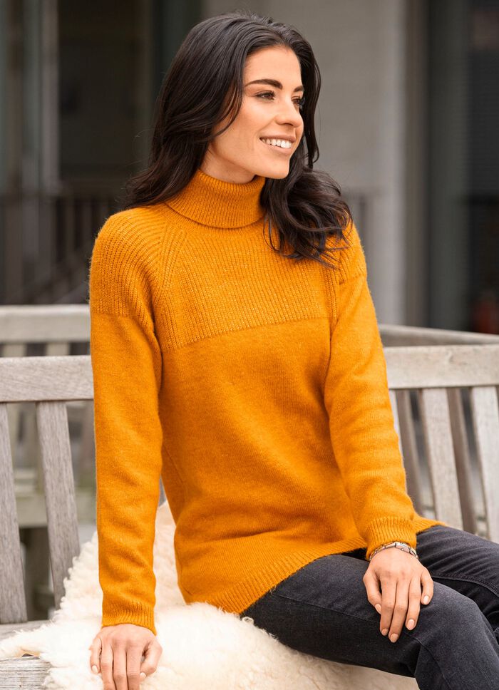 Trui van een gebreide mix GEVLEKTE SAFFRAAN