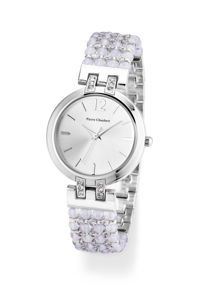 Pierre Chaubert quartz dameshorloge met metalen kast en metalen band 