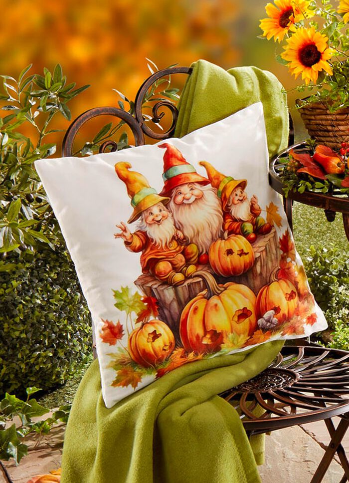 Herfstige kussenhoes in fluweellook 