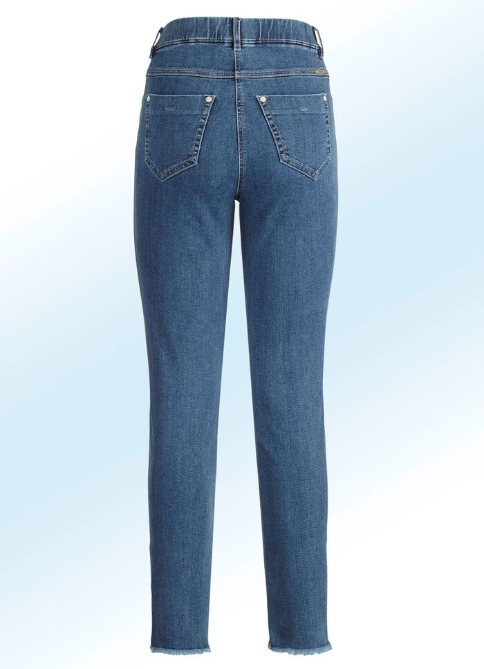 Magic jeans met trendy franjes aan de zoom 