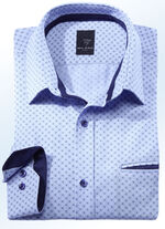 Overhemd in 4 kleuren met paspelborstzak LICHTBLAUW