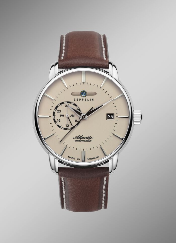 Zeppelin automatisch herenhorloge met leren band 