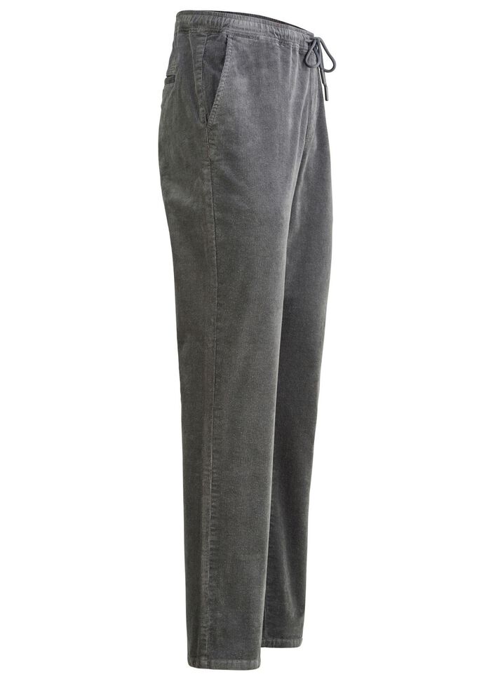 Corduroy broek met elastische tailleband in 3 kleuren GRIJS
