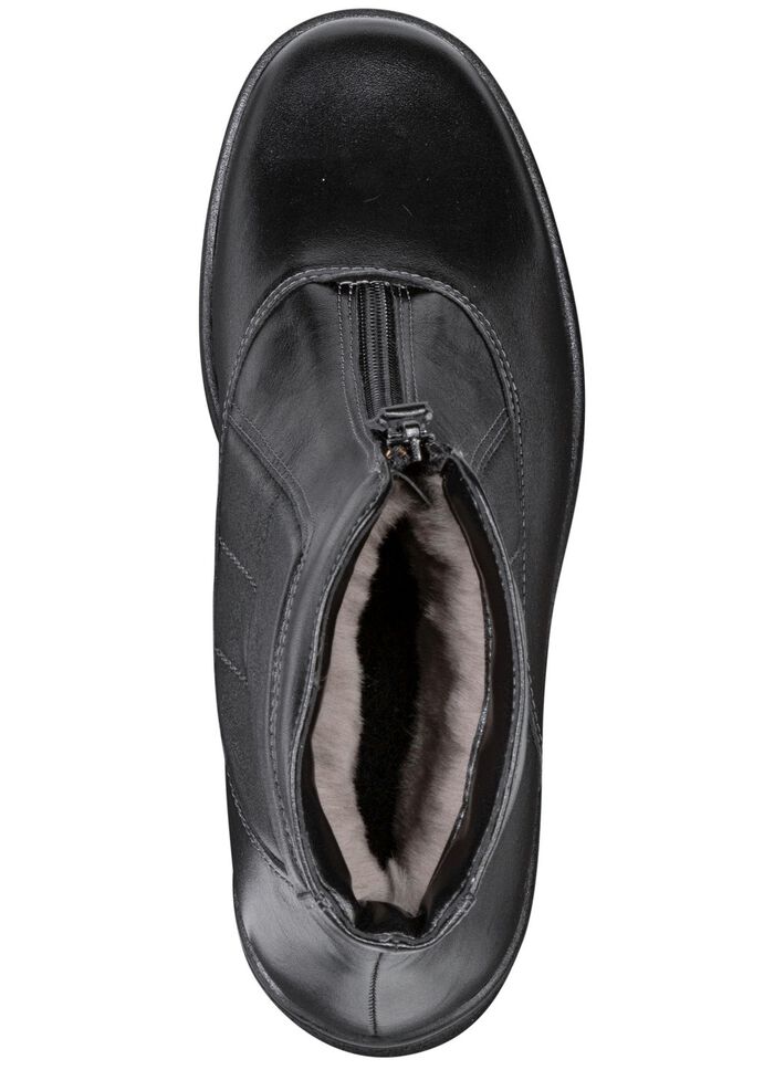 ELENA EDEN, gevoerde dames enkellaarsjes, winterschoenen, breedte H, met lamsvacht ZWART