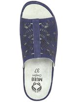 Mubb muiltjes met antieke perforaties BLAUW