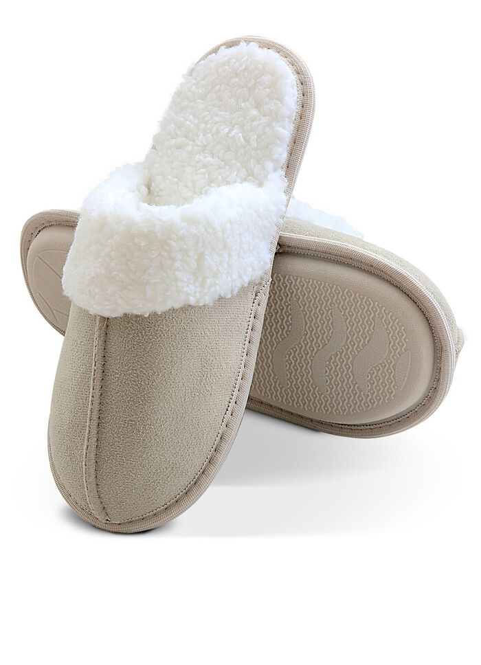 Pluche pantoffels in su&egrave;delook BEIGE