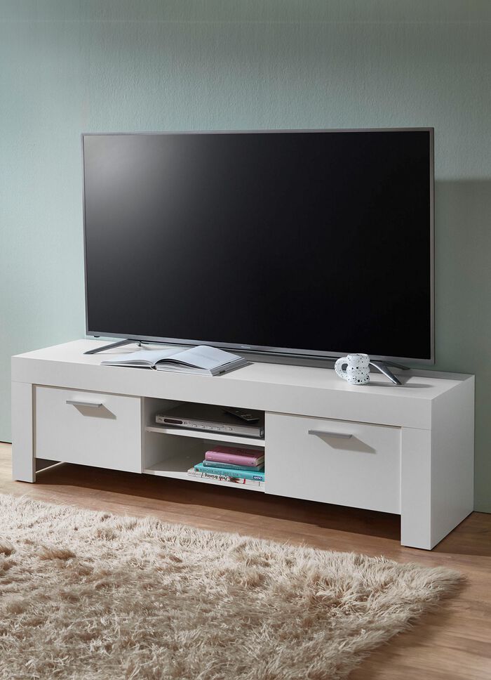 TV longboard met handvatten in aluminiumlook WIT