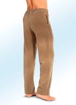 Broek met comfortabele elastische tailleband rondom in 2 kleuren MOKKA
