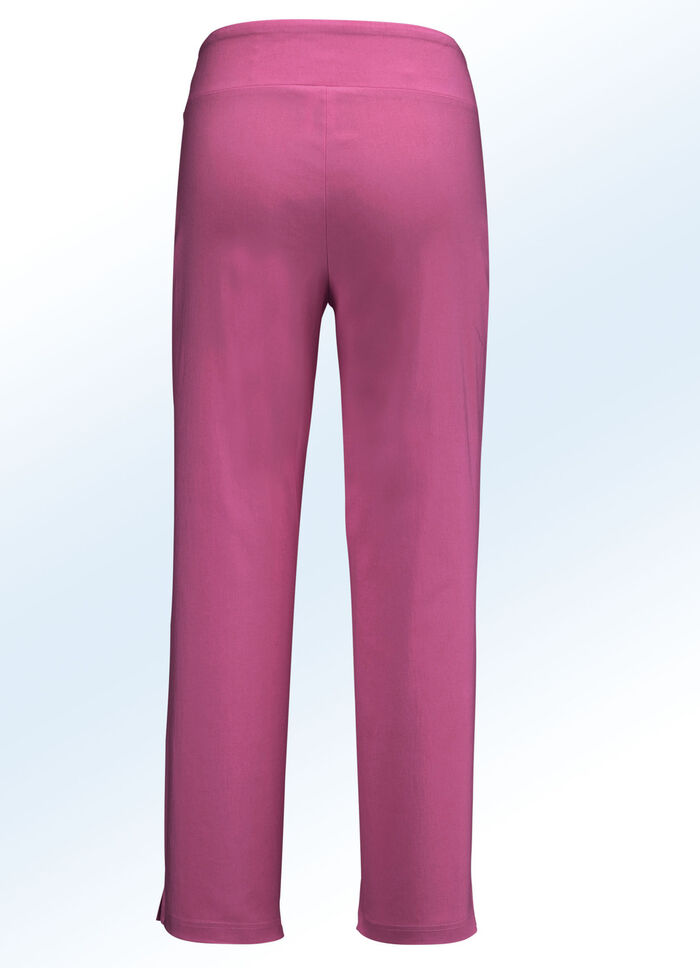 7/8-broek met hogere tailleband in 7 kleuren FRAMBOOS