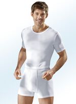 Hermko drie-pack slip-on jacks in dubbel rib, wit 