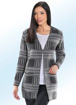 Lang gebreid vest in jacquard dessin 