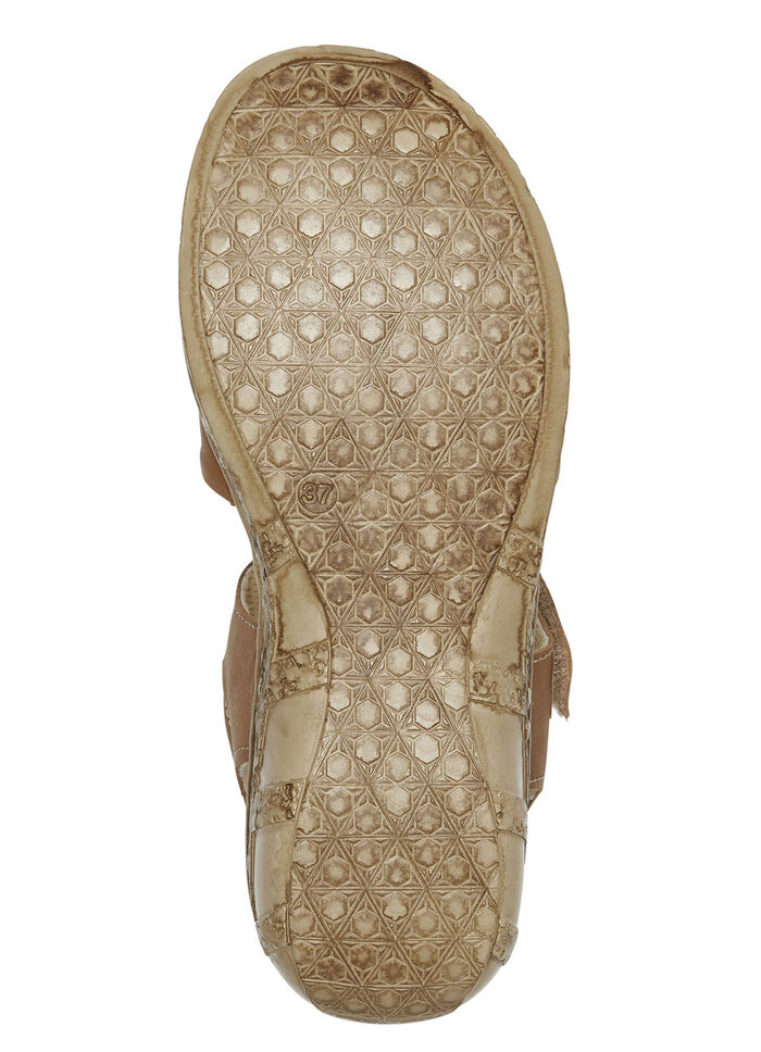 ELENA EDEN sandaal met verstelbare klittenbandsluiting COGNAC