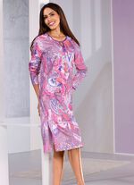 Nachthemd van Laurina met paisley inkjetprint en zijsplit 