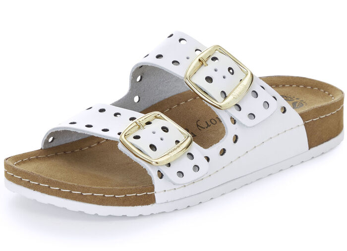 Mubb muiltjes met luchtige decoratieve perforaties WIT