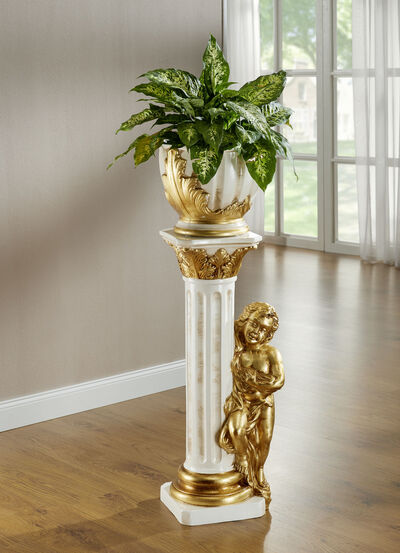 Handgeschilderde zuil met sierpot 