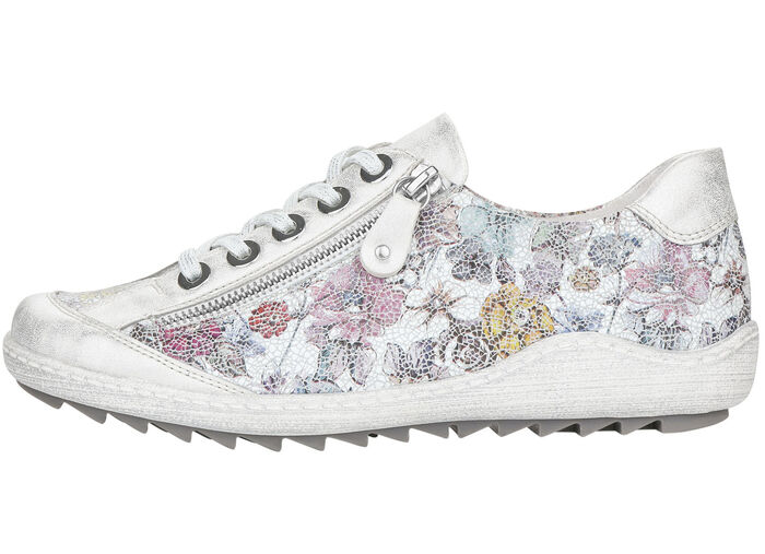 Remonte, elegante damessneakers, breedte G, met rits ZILVER-BONT
