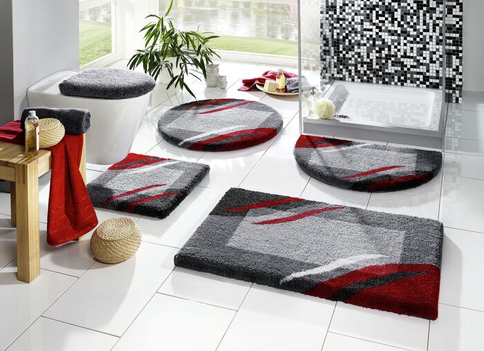 Bijzonder zachte badkamerset van Grund ROOD-GRIJS
