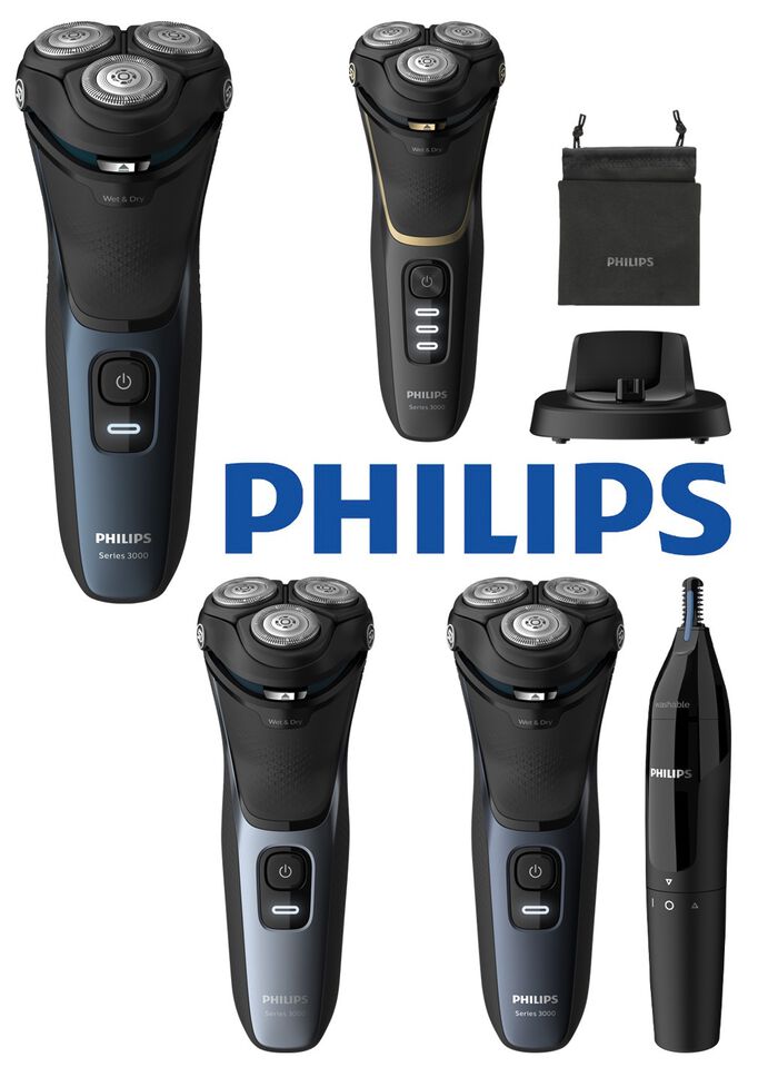 Philips scheerapparaatserie 3000 ZWART/BLAUW