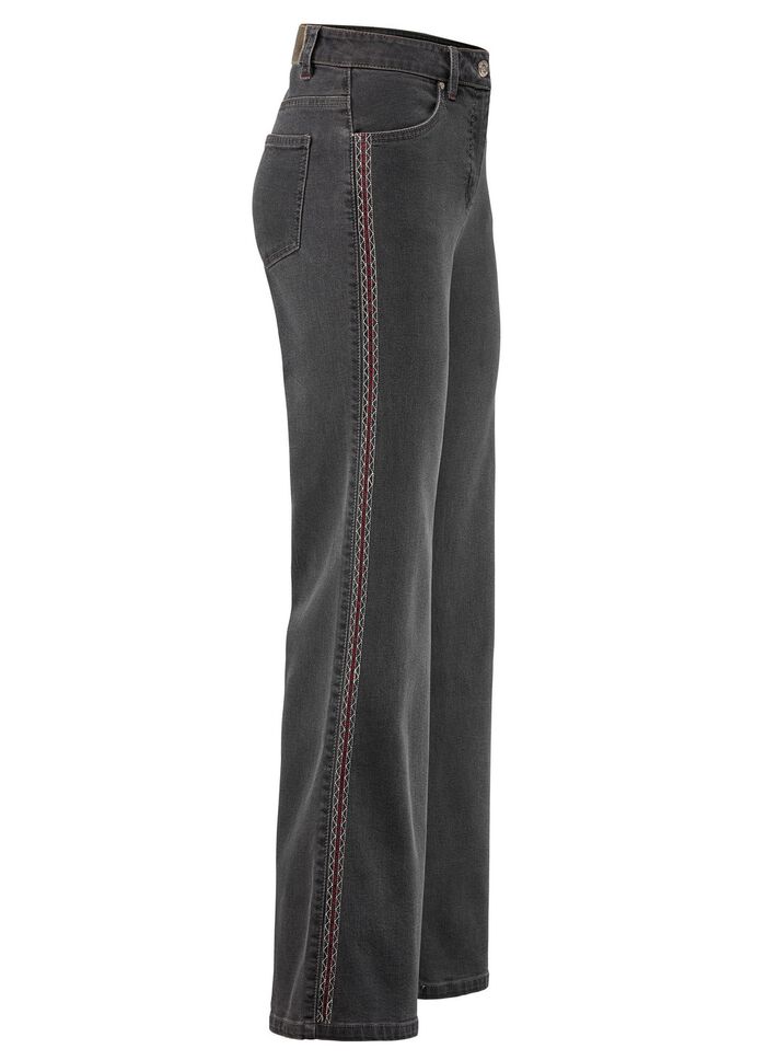 Jeans met sierstiksels in etnische stijl 