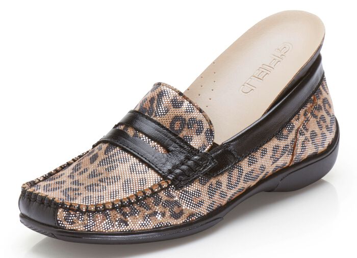 Slippers met een pittige leeuwenprint ZWART-CAMEL