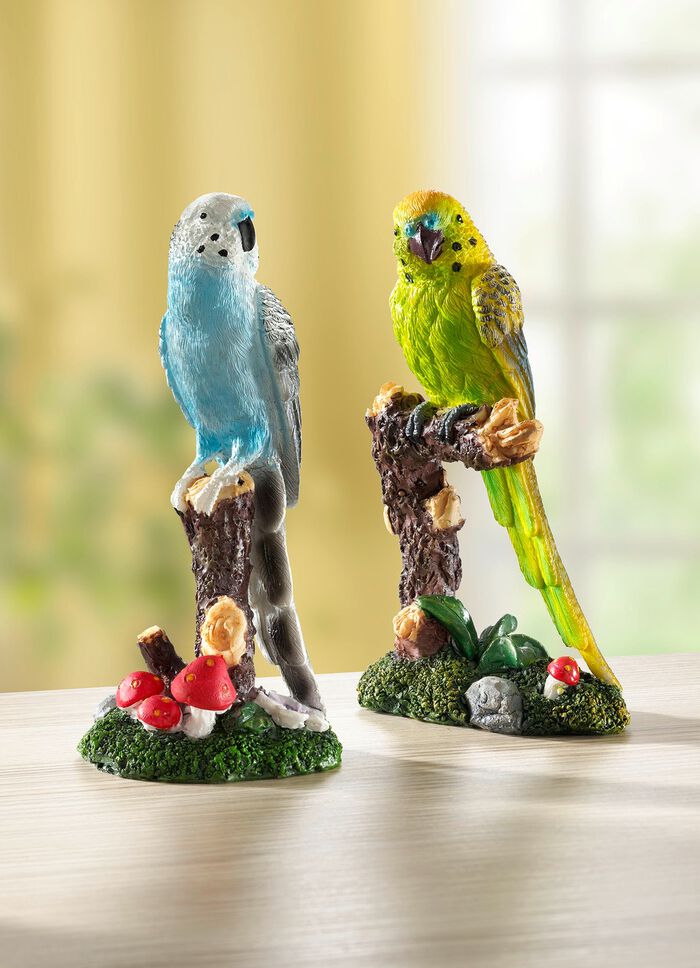 Gedetailleerd vervaardigde parkieten 