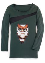 Overhemd met zwarte imitatie nappa leren inzet in 2 kleuren OLIJFGROEN