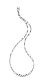 Hoog-karaats collier in witgoud met 83 briljant geslepen diamanten 