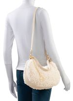 Tas Laurina van knuffelig teddypluche en generfd kalfsleer 