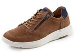 Waldläufer, comfortabele herensneakers, breedte H, met uitneembaar voetbed COGNAC-MARINE
