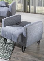 Gestoffeerd meubel met kantelfunctie dat overal in de kamer geplaatst kan worden 