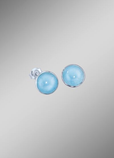 Oorbellen met echte melkaquamarijn 