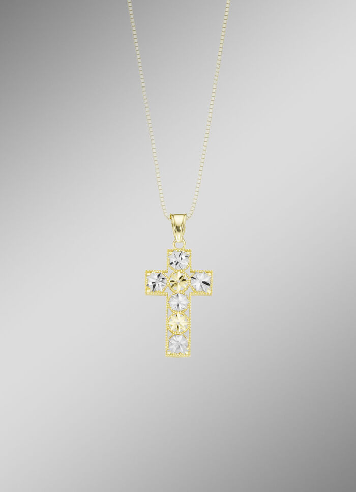 Filigraan kruishanger in tweekleurig