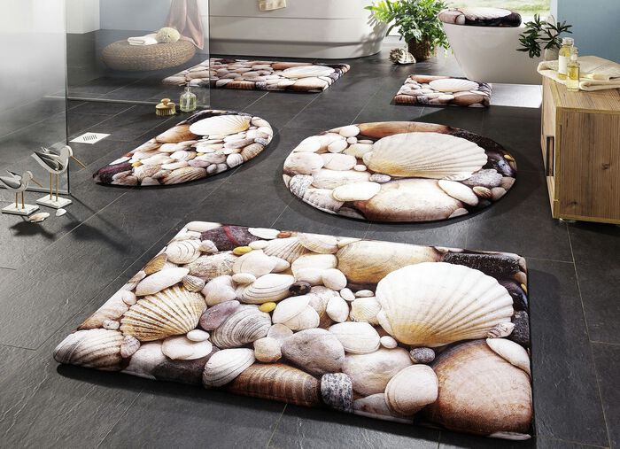Badkamerset met schelpen en CLOUD-STEP FUNCTIE MULTICOLOR