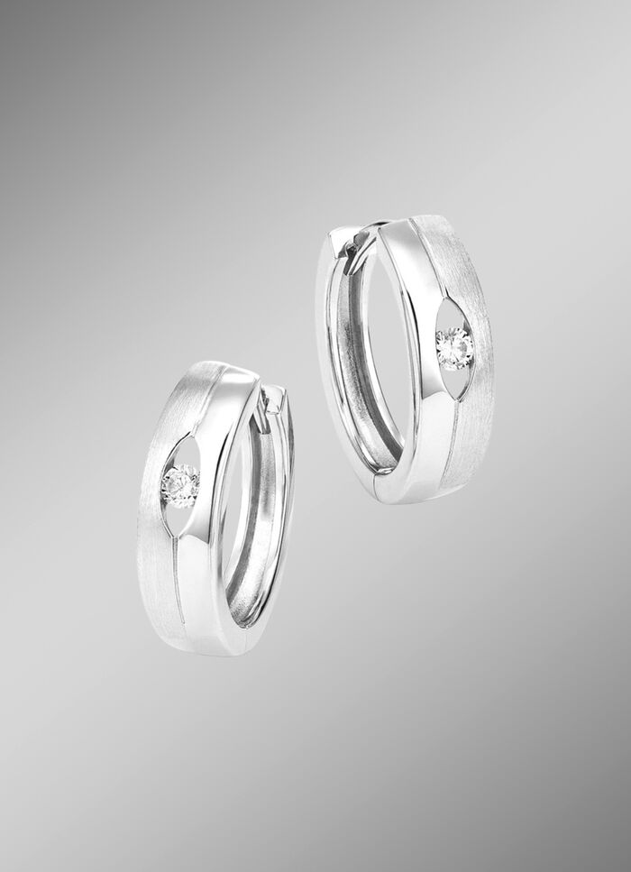 Prachtige opvouwbare oorringen met synth. zirkonia 