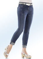 Elegante jeans in 7/8-lengte met mooie strass-versiering JEANSBLAUW