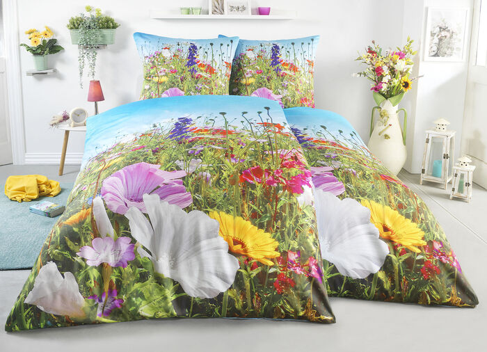 Satijnen beddengoedset met ritssluiting 