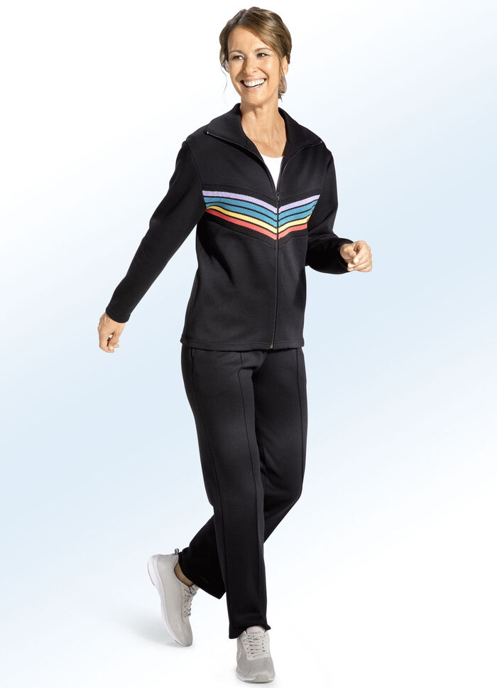 Vrijetijdspak 'Plantier' met gebreide inzetstukken 