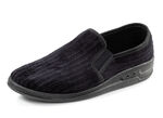 Pantoffel van corduroy textielmateriaal ZWART