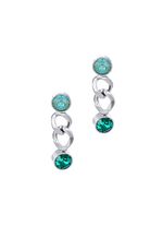 Oorknopjes met groene kristallen 